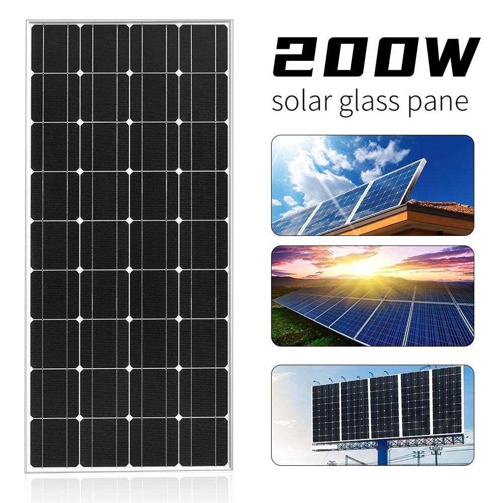 12V 200W Mono Solar Panel Caravan RV Off Gird Battery Charging Power Watt Boat