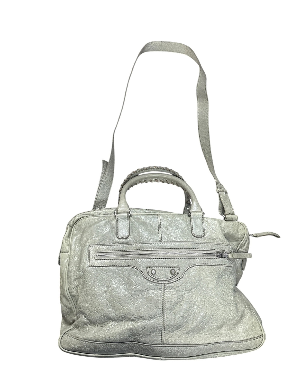 BALENCIAGA Lambskin City 2Way Shoulder Bag Light Gray… - Gem