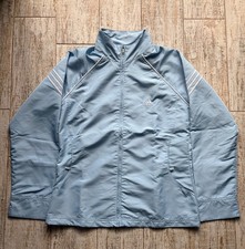 Y2K Vintage Adidas Climalite Track Jacket Womens M Light Baby Blue Mesh Lined