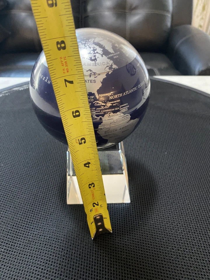 Глобус черный и серебристый 4,5 дюйма солнечная энергия с кристаллическим основанием Poss Mova бренд   - Изображение 2 из 3