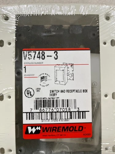 Wiremold V5748-3 3 Gang Ivory Switch & Receptacle Box