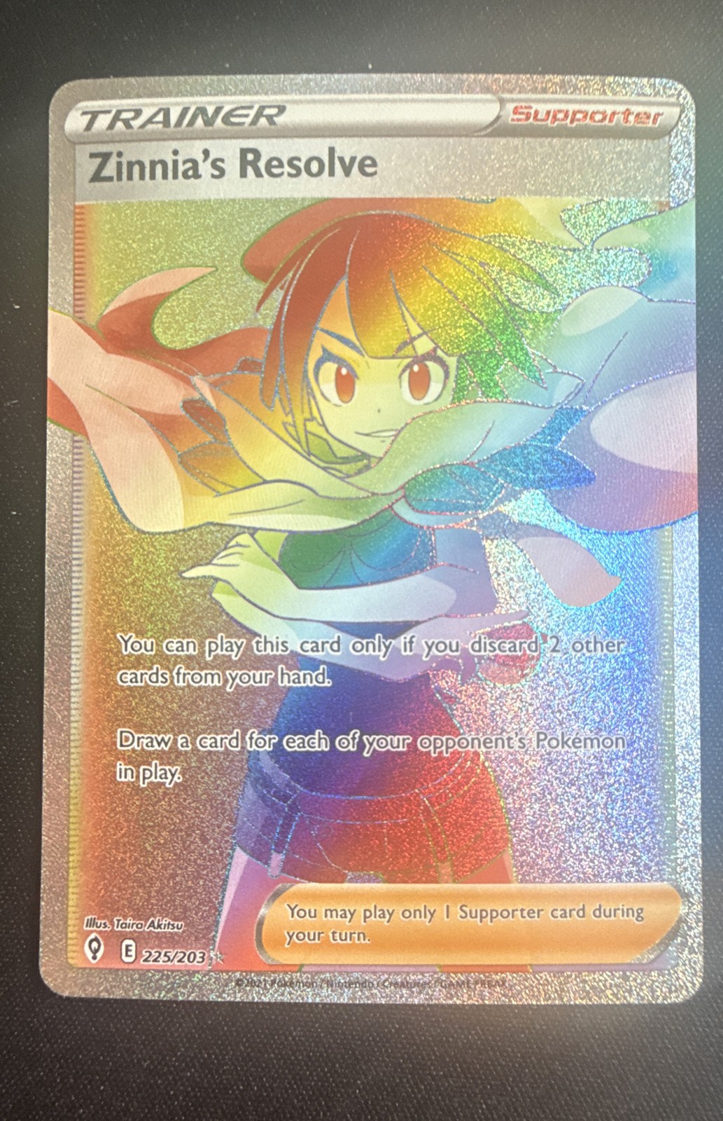 Zinnia's Resolve (Secret) 225/203 SWSH07: Evolving Skies Holo