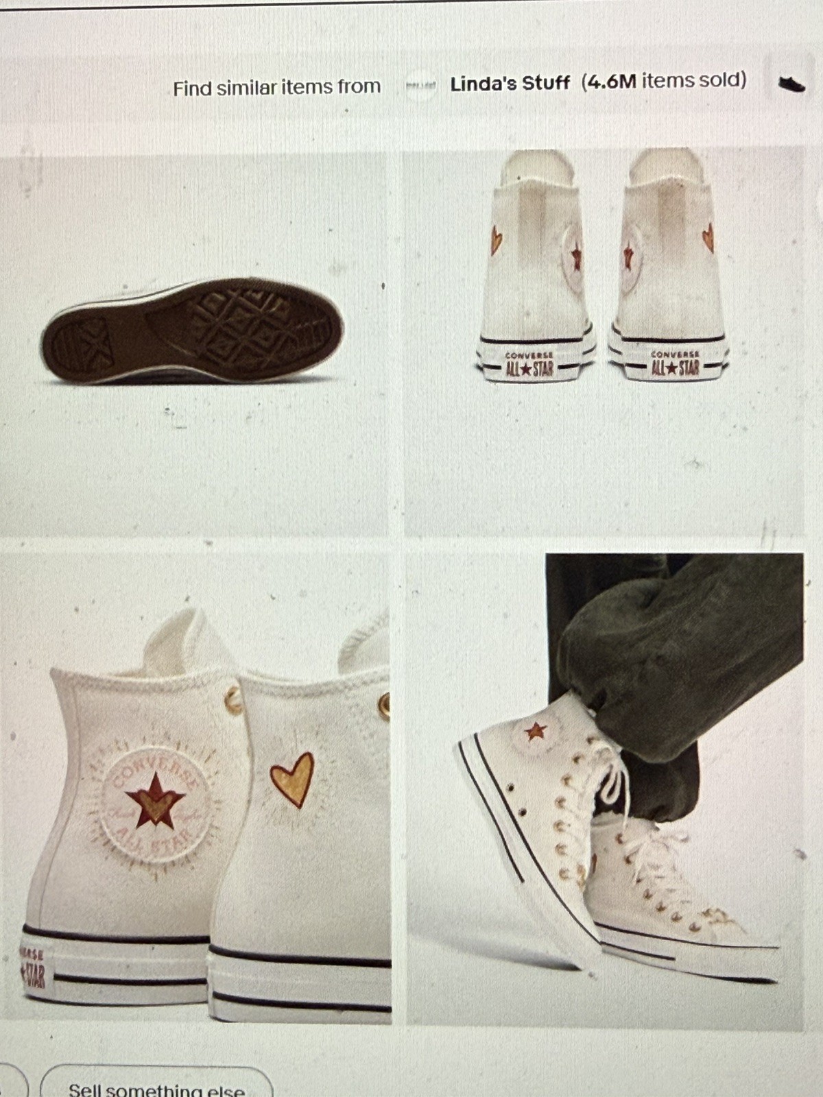 NEW in BOX Women's CONVERSE Hearts Valentine's Day All Star Shoes A05139F White thumbnail 2