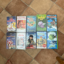 Disney & Family VHS Collection 10 Tapes 101 Dalmatians Pinocchio Shrek Grinch