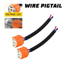 Pair Pigtail Wire Female H4 9003 Two HB2 Harness Light Head Connector Plug X