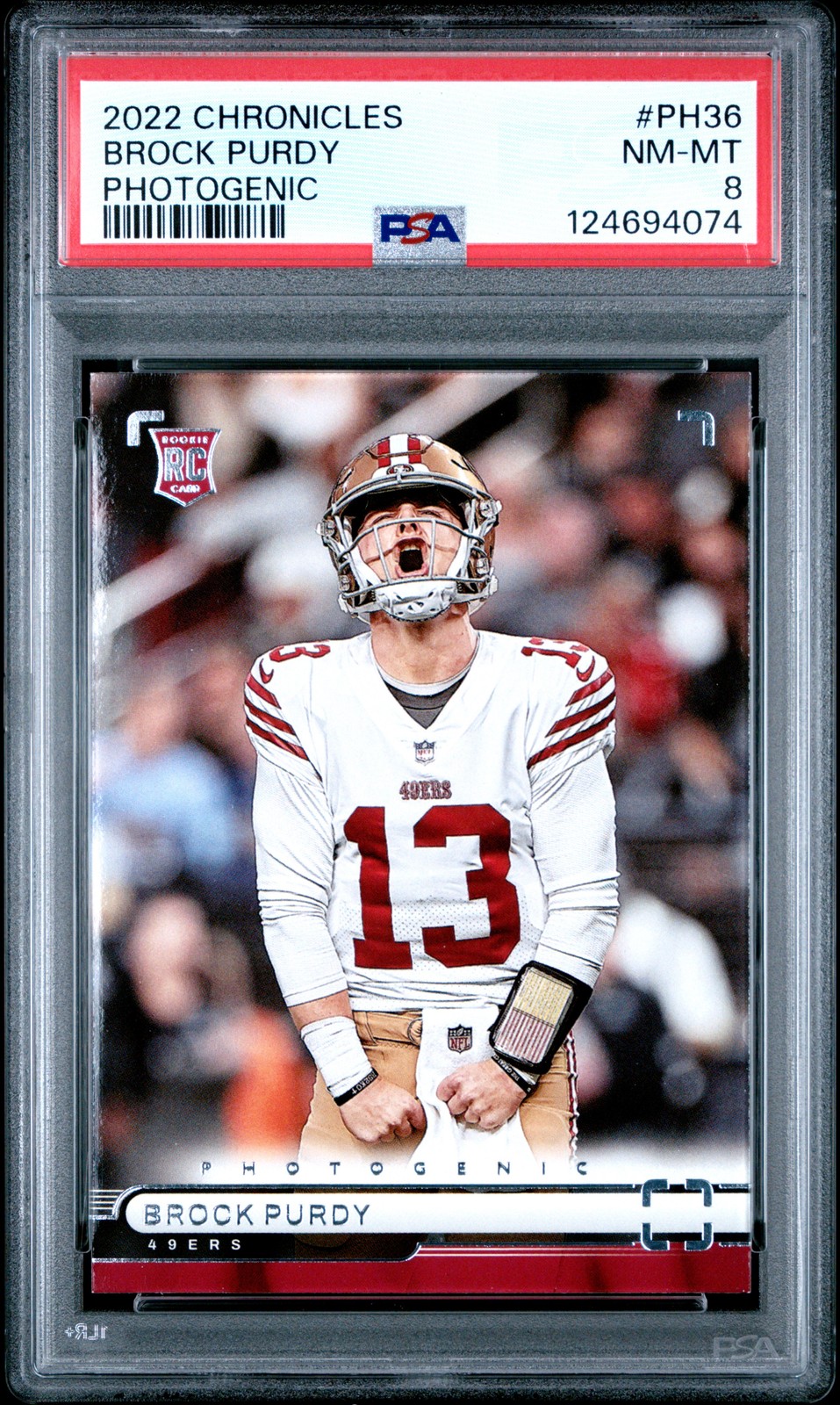 2022 Panini Chronicles Photogenic #PH36 Brock Purdy PSA 8