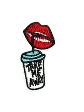 Iron-On/Sew-On Red Lips Theme Embellish Patches Embroidery (1) Patch-145