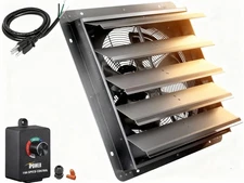 24-Inch Wall-Mount Shutter Exhaust Fan with Speed Controller and Power Cord Kit