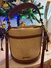 House of Harlow 1960 Bag Woven New Cylinder Small Women's Handbags &Sholder Bags