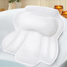 Bath Pillows for Tub, Bathtub Pillow for Neck and Back Support, 6 Non-Slip Sucti
