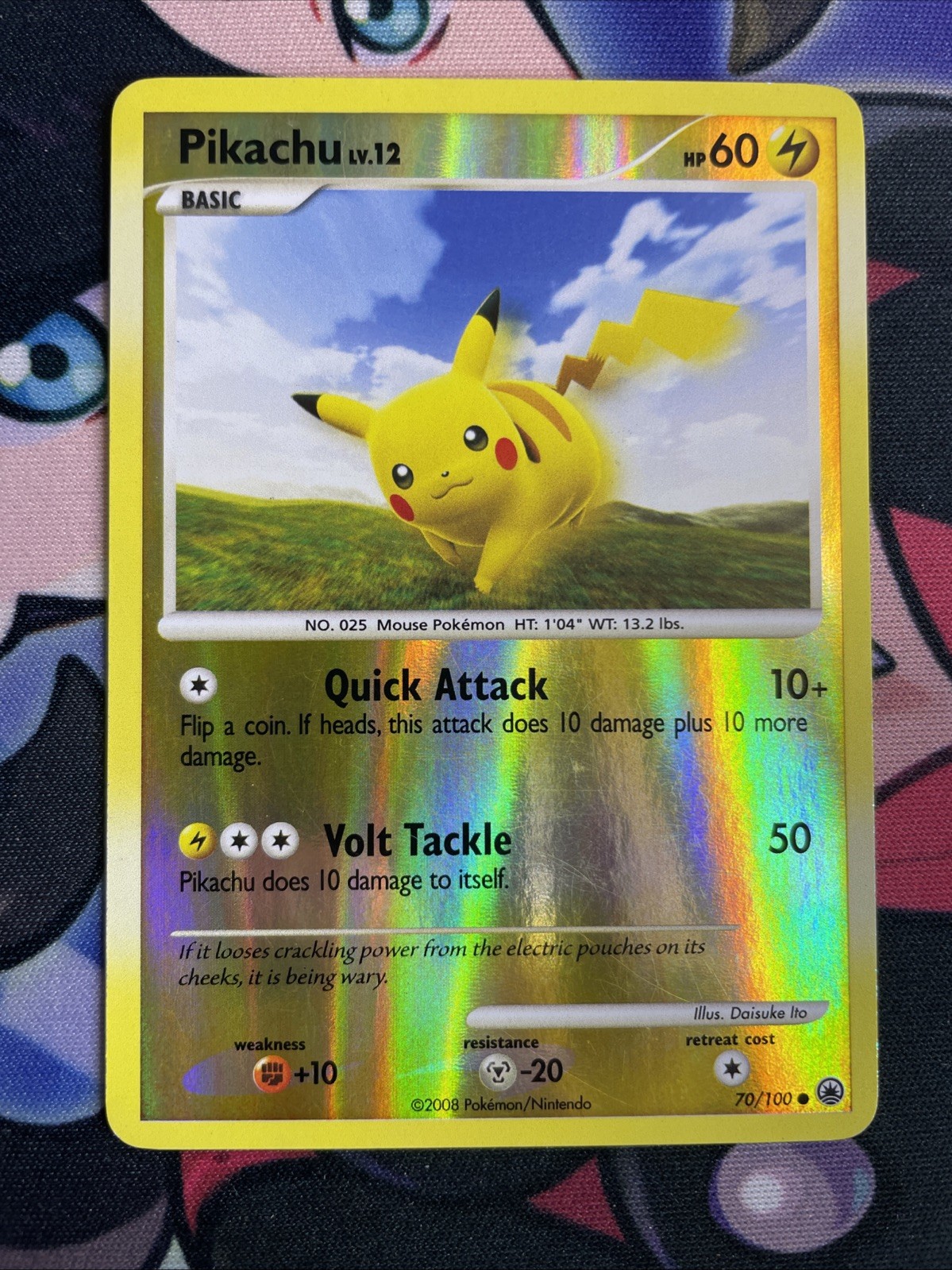 Pikachu 70/100 Majestic Dawn Reverse Holo 2008 Pokémon Card LP