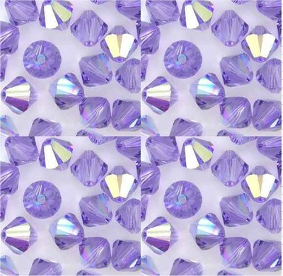 15 SWAROVSKI ZWEIKEGEL 8mm KRISTALL PERLEN TANSANIT AB SUPER ANGEBOT