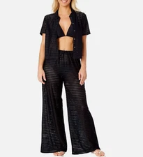 Hurley Women's Swim Cover Up Set, Black, large