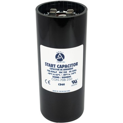 Appli Parts CON-708-250 Motor Start Capacitor 708-850 MFD uF, 250 VAC. Universal
