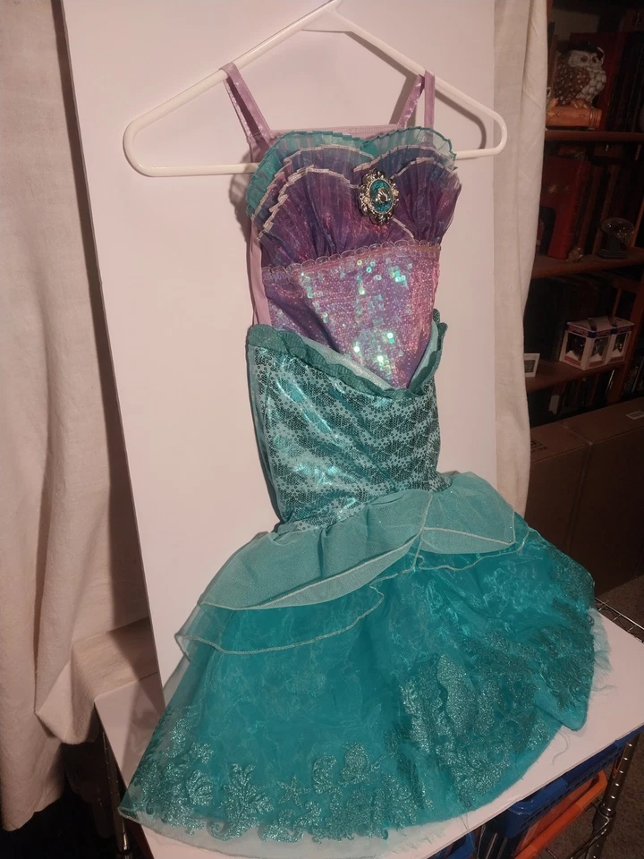 Disney Princess Little Mermaid Ariel Dress Cosplay Seashell Costume Girl Size 4 - Image 3 of 4