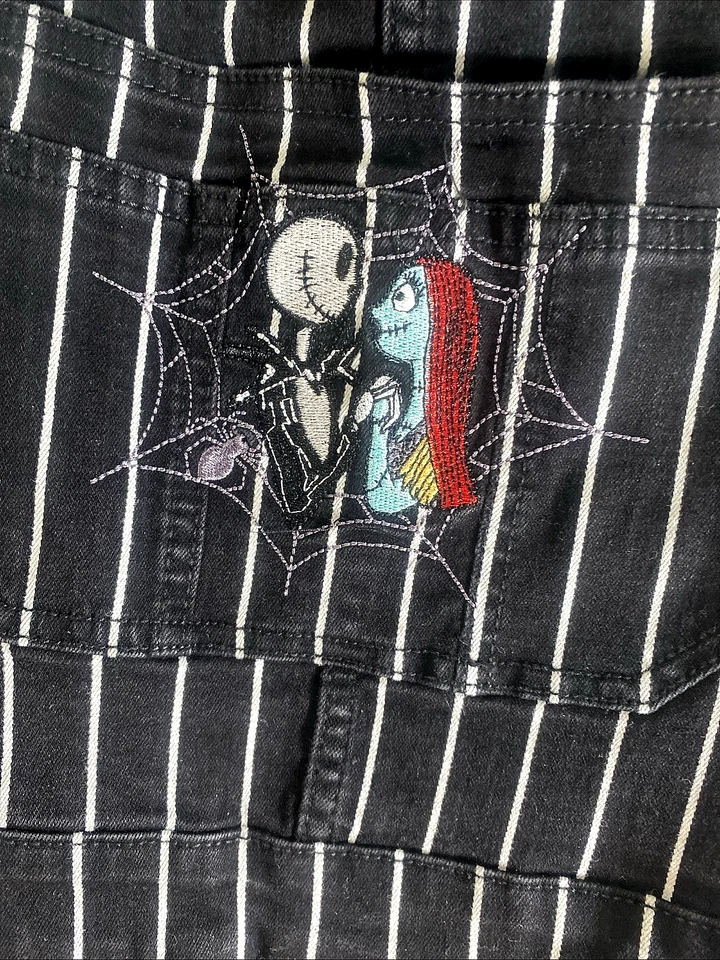 Disney 2X Pantalones Cortos Bordados Pesadilla Antes de Navidad Bolsillos Hot Topic Foto 2 de 4