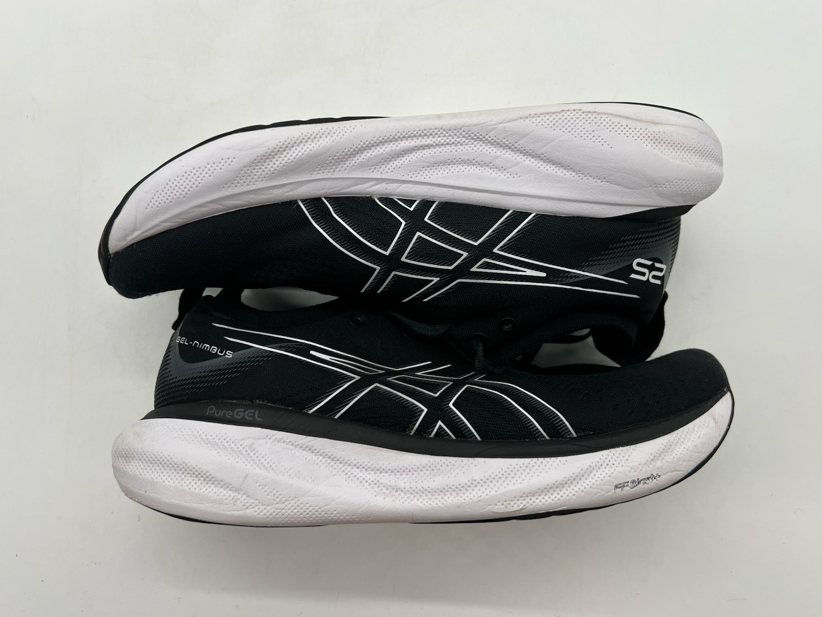 Asics Gel-Nimbus 25 Women's 9 Black White Mesh Running Sneakers Shoes. thumbnail 5