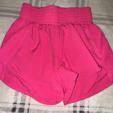 Hot Pink High Waist Shorts Size Small Pink shorts with zipper