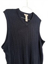 Mens Dark Blue Knit Sweater Vest
