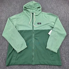 Billabong Hoodie Abner Zip Colorblock Hoodie Men's Medium Green NWT
