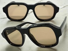 Men's Classic Hardcore Vintage Retro Style SUNGLASSES Thick Black Acetate Frame