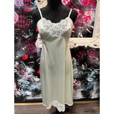 VINTAGE LIGHT GREEN LONG SLIP DRESS