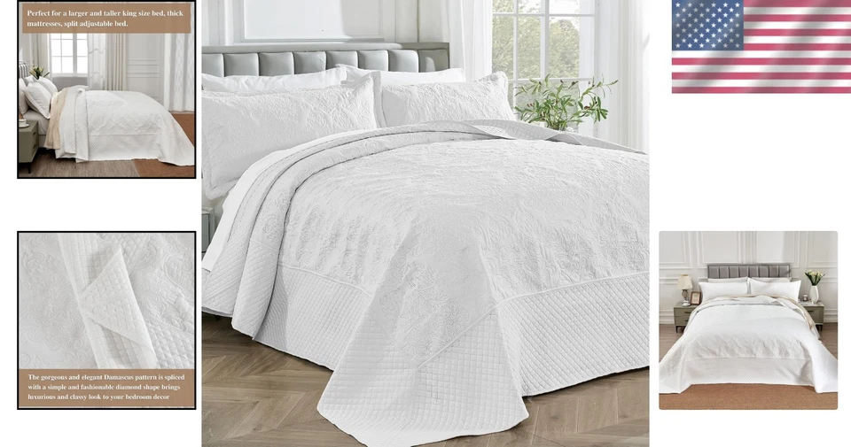 Очень широкий королевский набор одеял - негабаритный 128x120 с элегантным геометрическим узором - Изображение 2 из 4