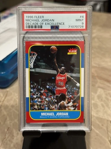 1996 FLEER DECADE OF EXCELLENCE #4 MICHAEL JORDAN PSA 9