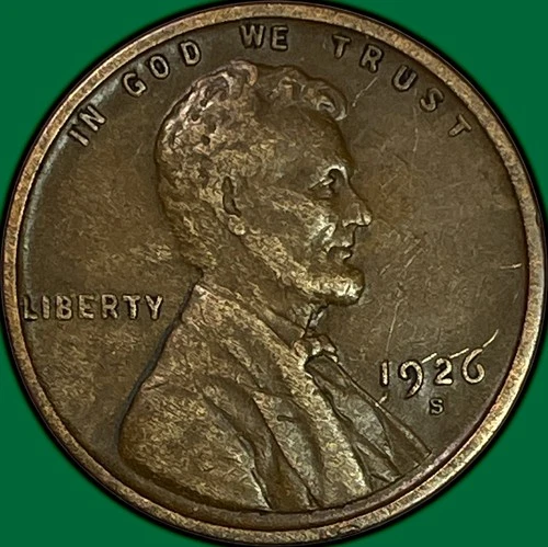 1926-S Lincoln Wheat Cent Extremely Fine XF Coin #32107