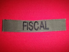 US Army Subdued Pocket Patch FISCAL Green OD Name Tape