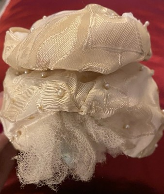 Vintage 1950s Miss Lillian For Vogue Bridal Satin Rossette Headpiece Bridal