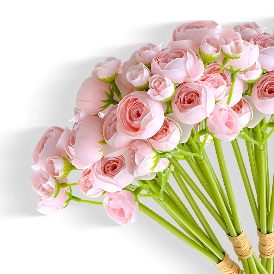 18Pcs Ranunculus Artificial Flowers Arrangement Wedding Bouquet Home Party Decor Foto 4 de 4