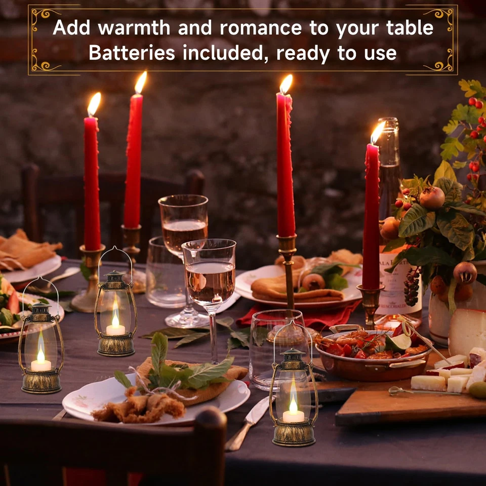 12 Piezas Mini Linterna Decorativa con Vela LED Parpadeante, 6 Pulgadas Pequeña Western... Foto 3 de 4