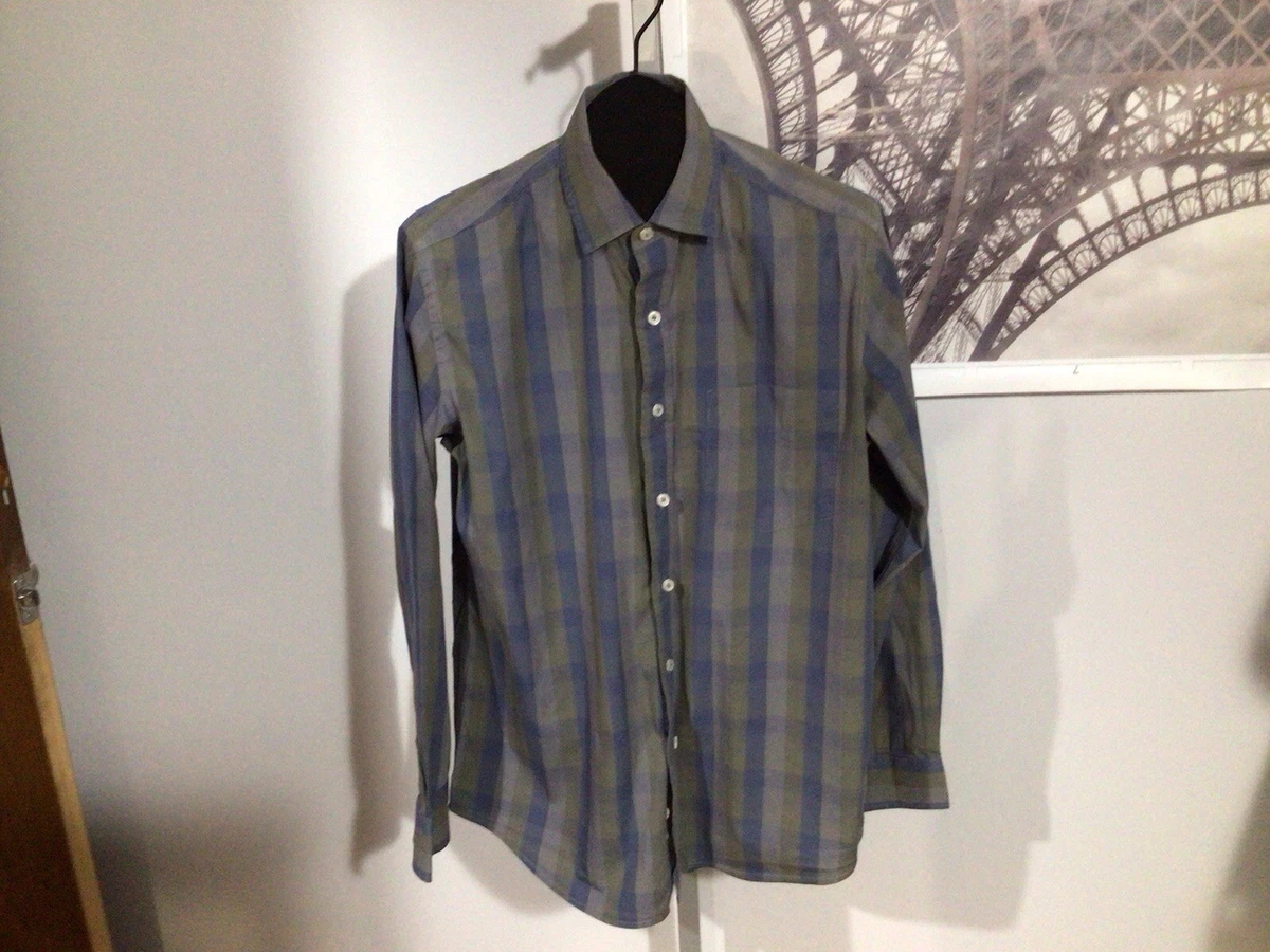 cole haan dress shirts Cole Haan Mens Black Striped Long Sleeve Collared Button Up Dress Shirt Sz XL
