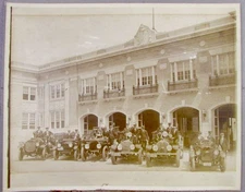 TEXAS LARGE FIRE DEPARTMENT CIRCA 1912 ORIGINAL 8 BY 10 6 FIRE TRUCKS DALLAS ?
