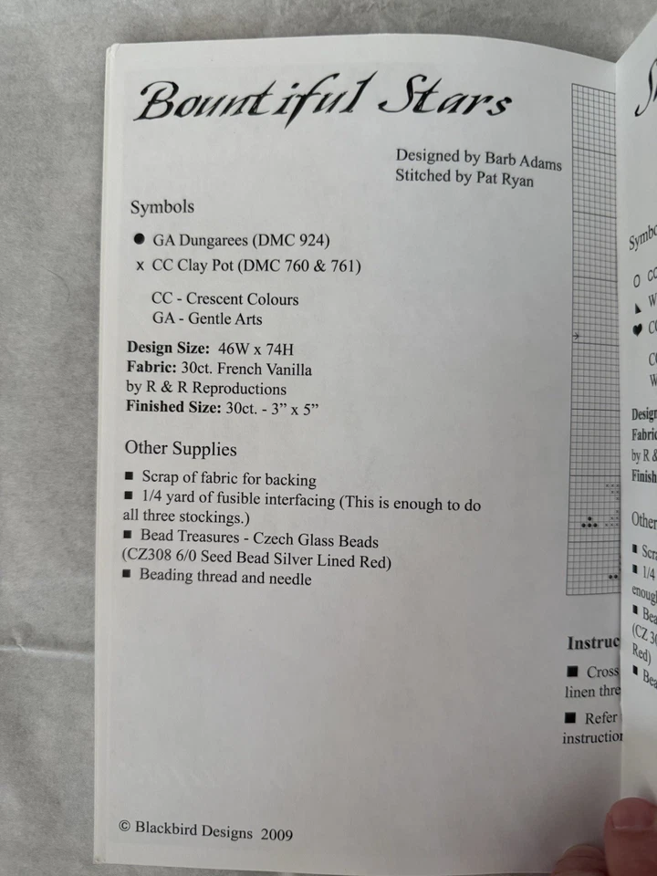 Blackbird Designs PATRIOTIC JULY Three Stockings For July Cross Stitch Booklet - Image 4 of 4