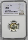 1954-S 10C NGC MS 65 Roosevelt Dime