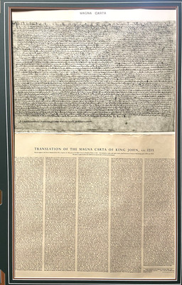 Magna Carta 1215 Facsimile 1951 HMSO England w/ Translation 21x19 Unframed