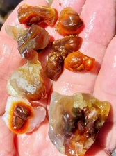 Vtg 1970s Deer Creek Arizona Fire Agate Rough Pieces 82.21 Grams Or 2.9 Ounces 