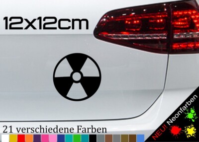 radioaktiv Symbol Aufkleber Sticker Flügelrad Strahlung Atomkraft Energy 12x12cm