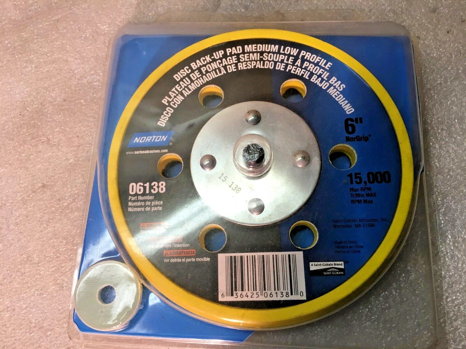 NORTON 6 INCH DISC BACKUP PAD MEDIUM LOW PROFILE NEW OEM 06138 eBay