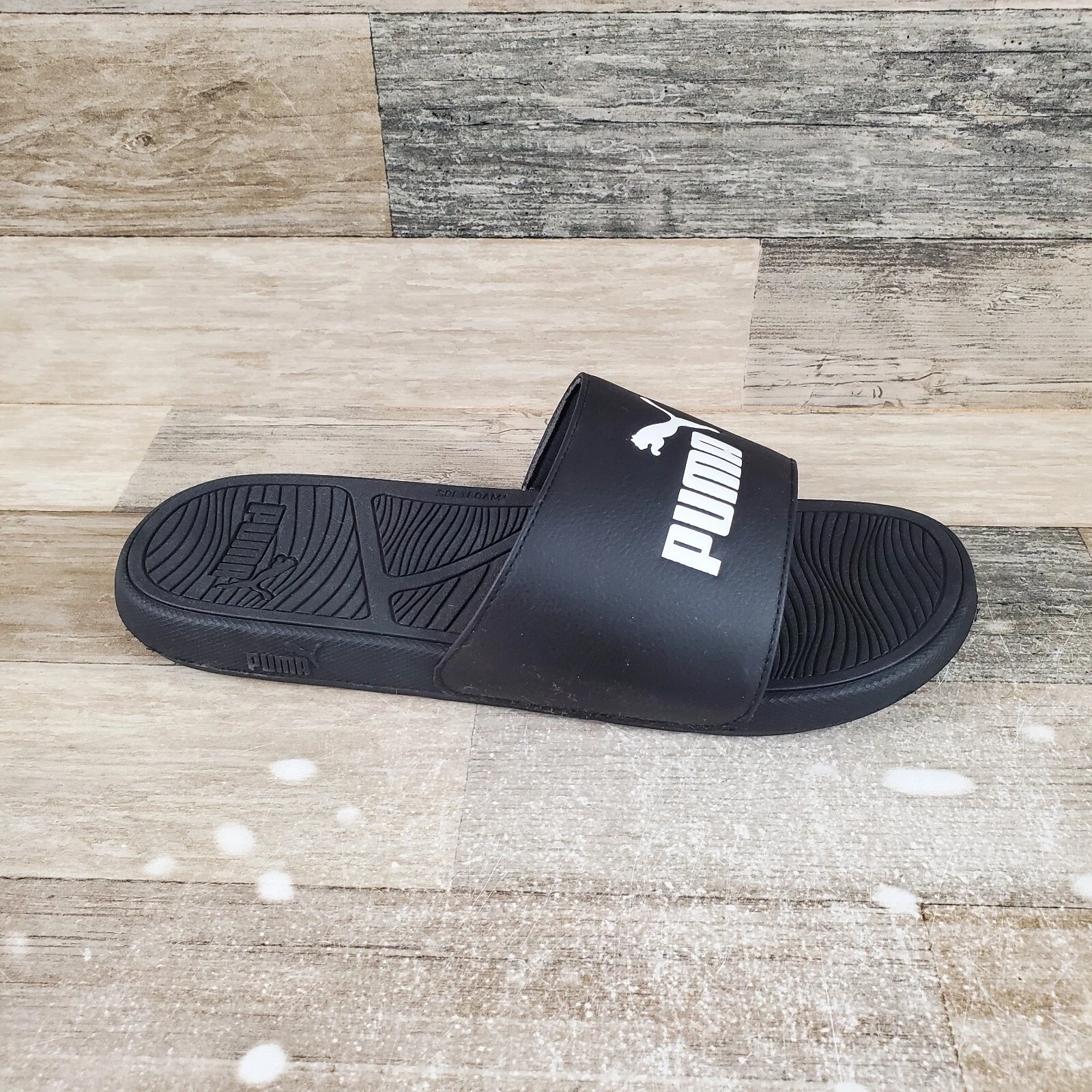 Sandali uomo Puma Cool Cat 2.0 taglia 11 nero bianco logo punta aperta slip on slide