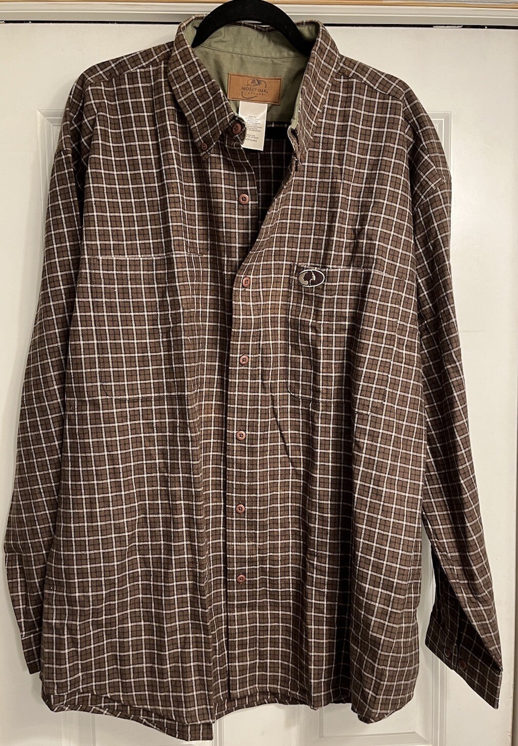 Mossy Oak Plaid Flannel Shirt 3XT Rugged Long Sleeve Back Country Button Down  