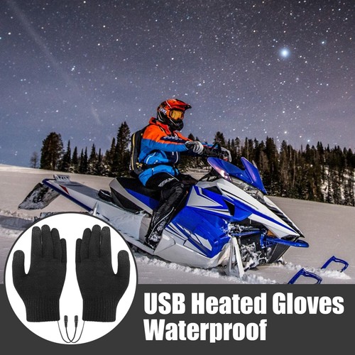 Electric USB Heated Gloves Winter Warming Thermal Ski Snow Hand Warm Windproof - Picture 10 of 13