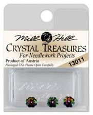 Mill Hill Glass Treasures 13011 Set of 3 Margarita Medium Vitrail 6mm Flowers