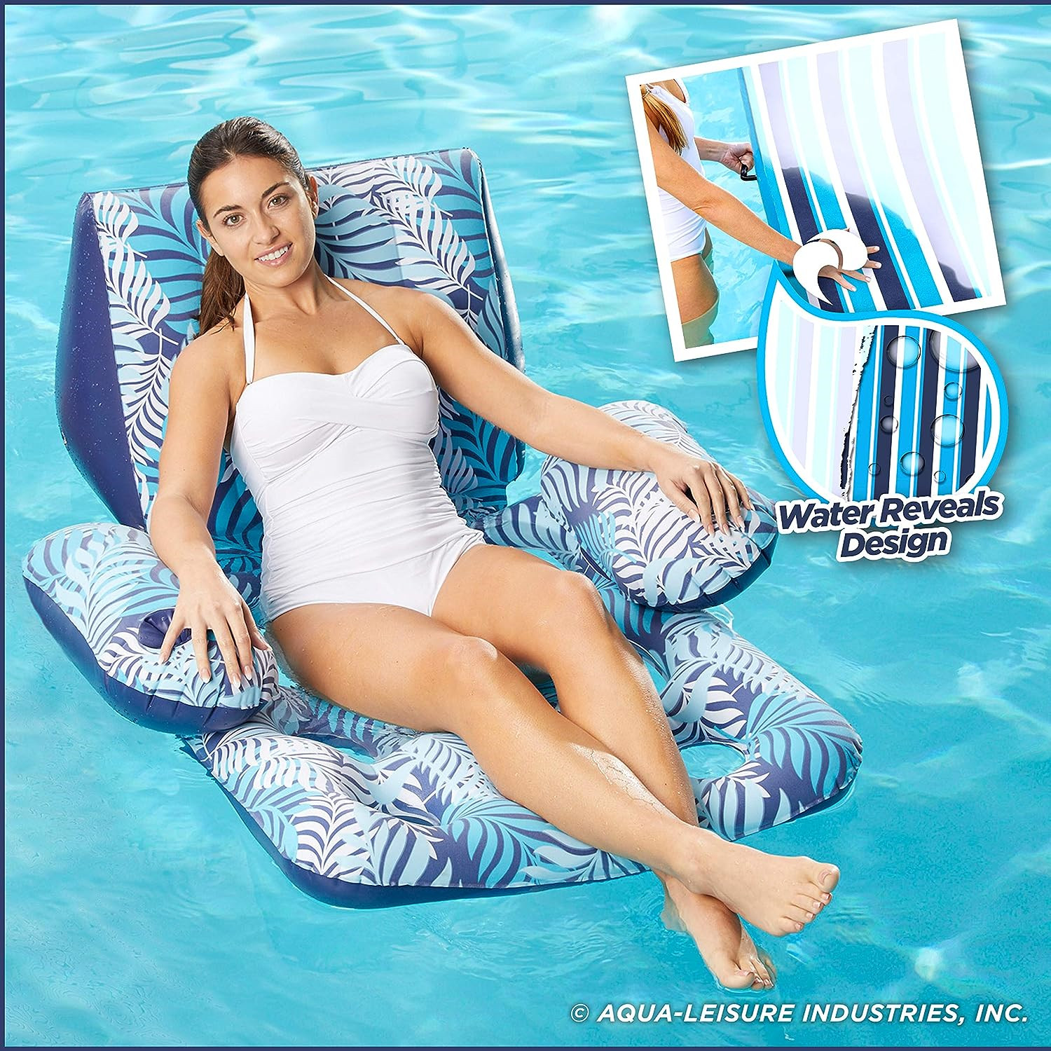 Pool Chair Lounge, Luxury Fabric, Sun tanner Adult Size Pool Float, Lake Floatin
