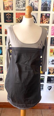 Vintage 90's Y2K Cop copine grey dress long sleeve stripes