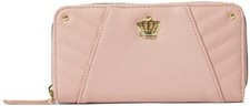 Juicy Couture Wallet Quilted Blush Pink Vegan Leather Royal Race Clutch Crown