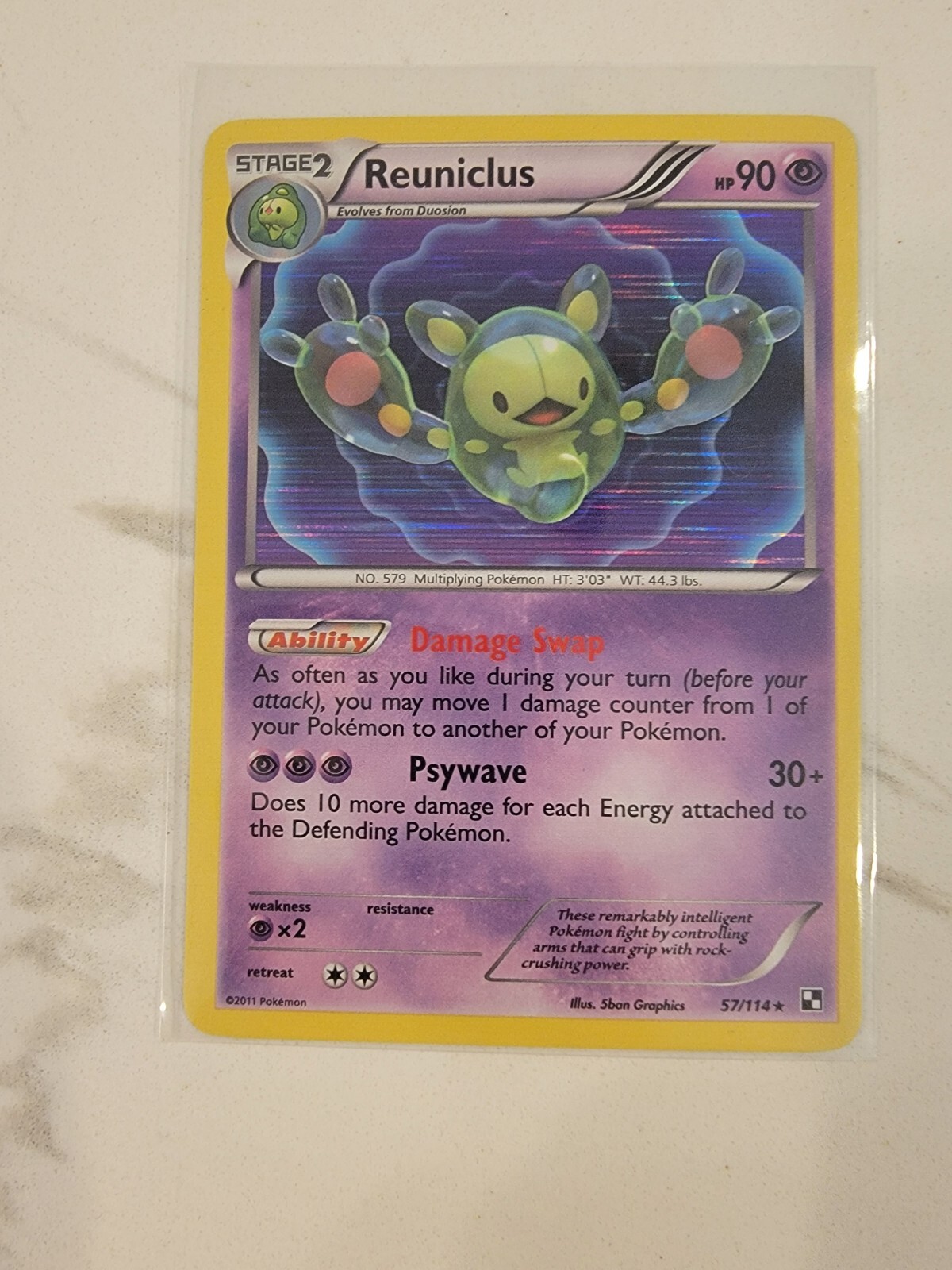 Reuniclus 57/114 Holo (NM) 2011 Black & White Pokémon card - NM