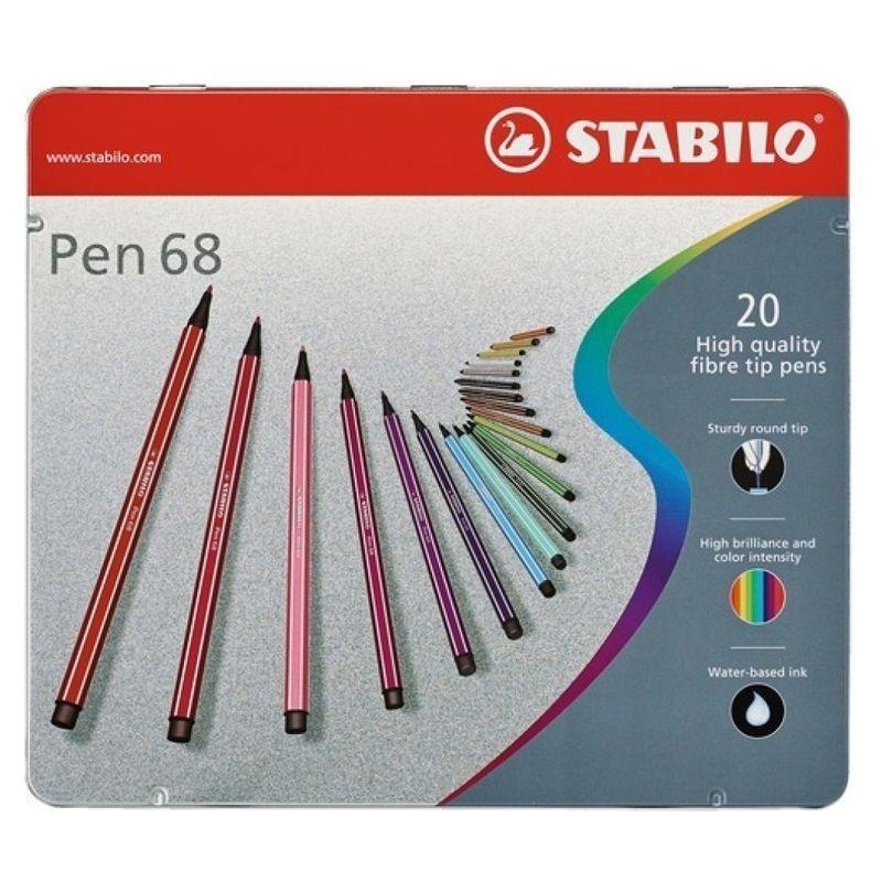 Stabilo Pen 68 Fibre-Tip Pen Tin (20pc)